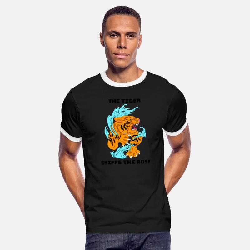 Fierce Tiger and Waves Graphic Tee Design