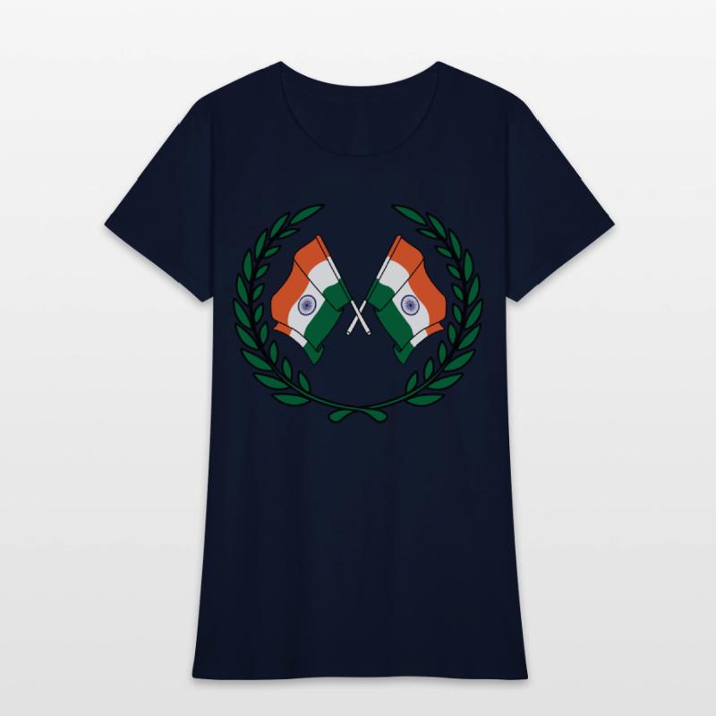 Flags India in laurel wreath