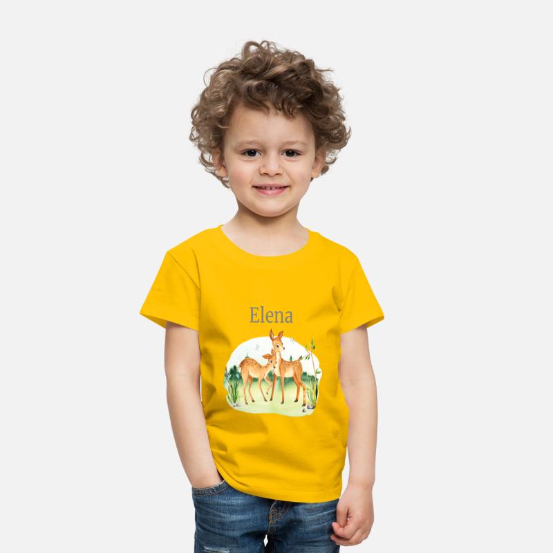 Forest Animal Deer Flowers Name Elena