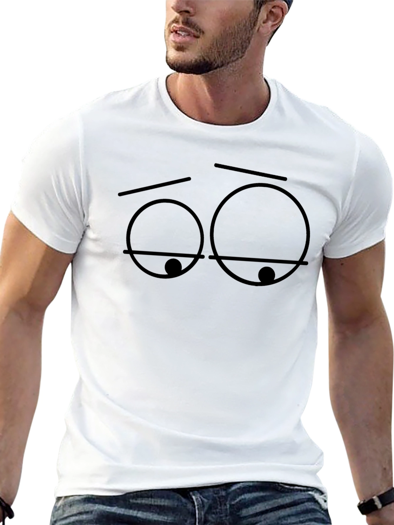 Expressionless Graphic Tee - Relaxed Fit Black T-Shirt