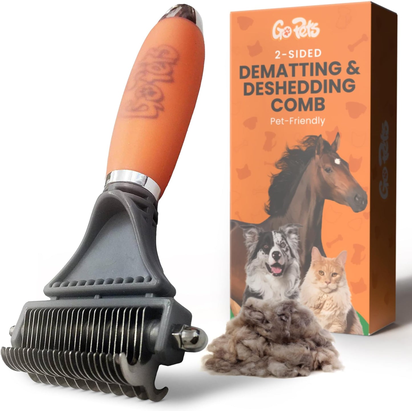 GoPets 2-in-1 Dematting Comb for Dogs, Pet Groomin - Premium Quality