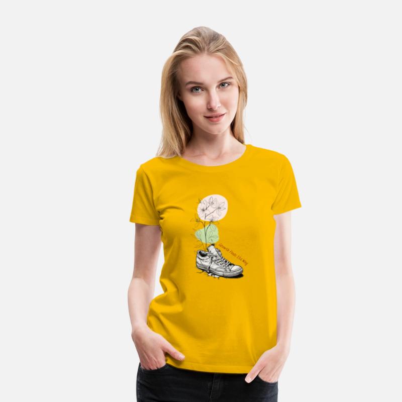 Growth Finds Its Way Line Art Floral Sneaker Tee