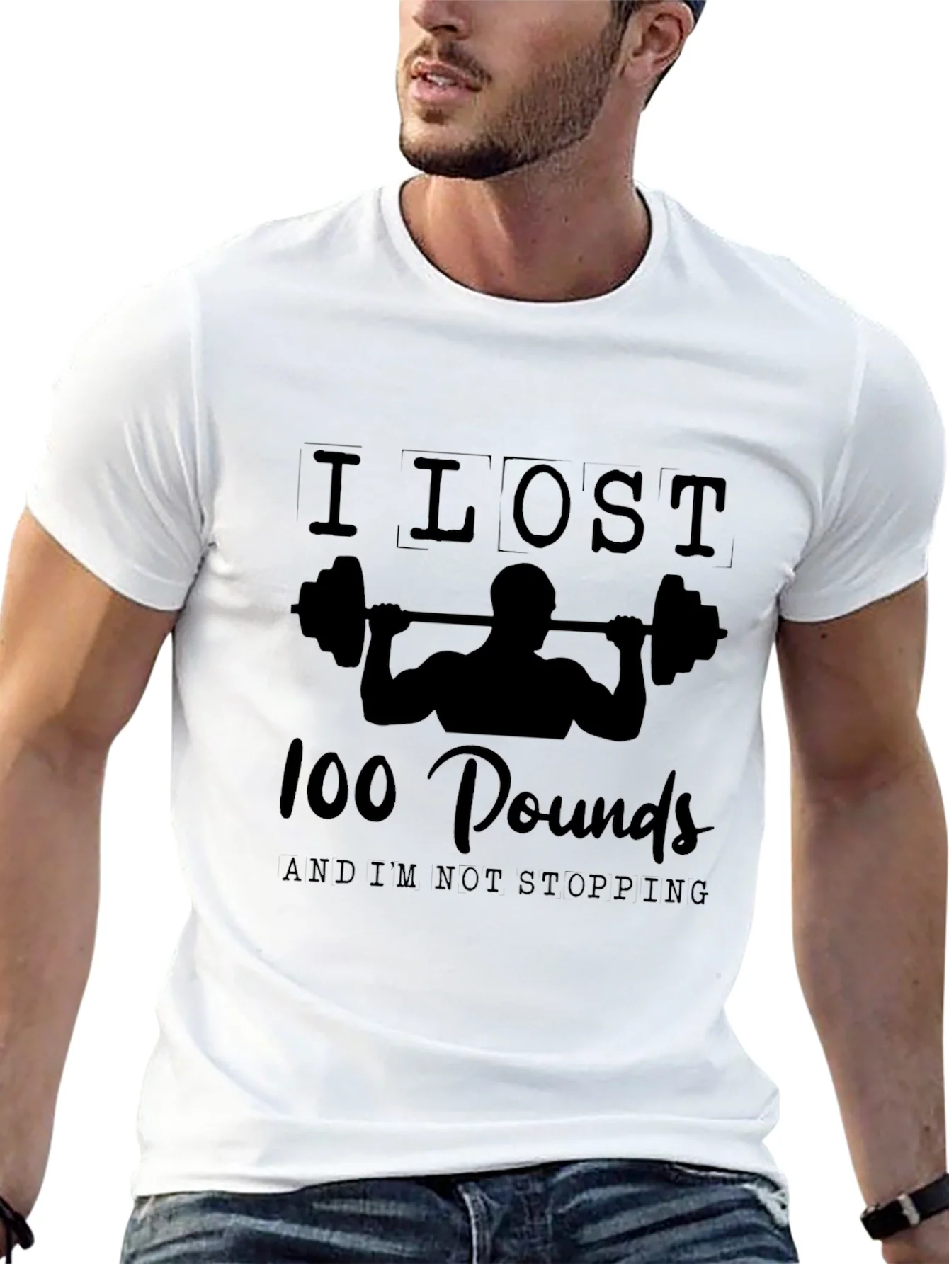 I Lost 100 Pounds Gym Workout Motivation T-Shirt