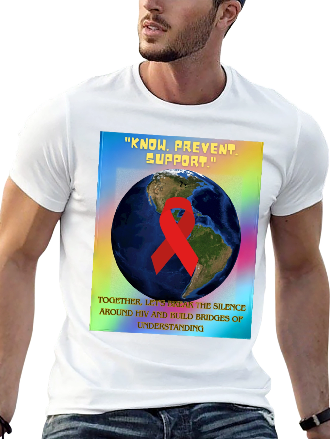 HIV Awareness Graphic Tee - Know Prevent Support
