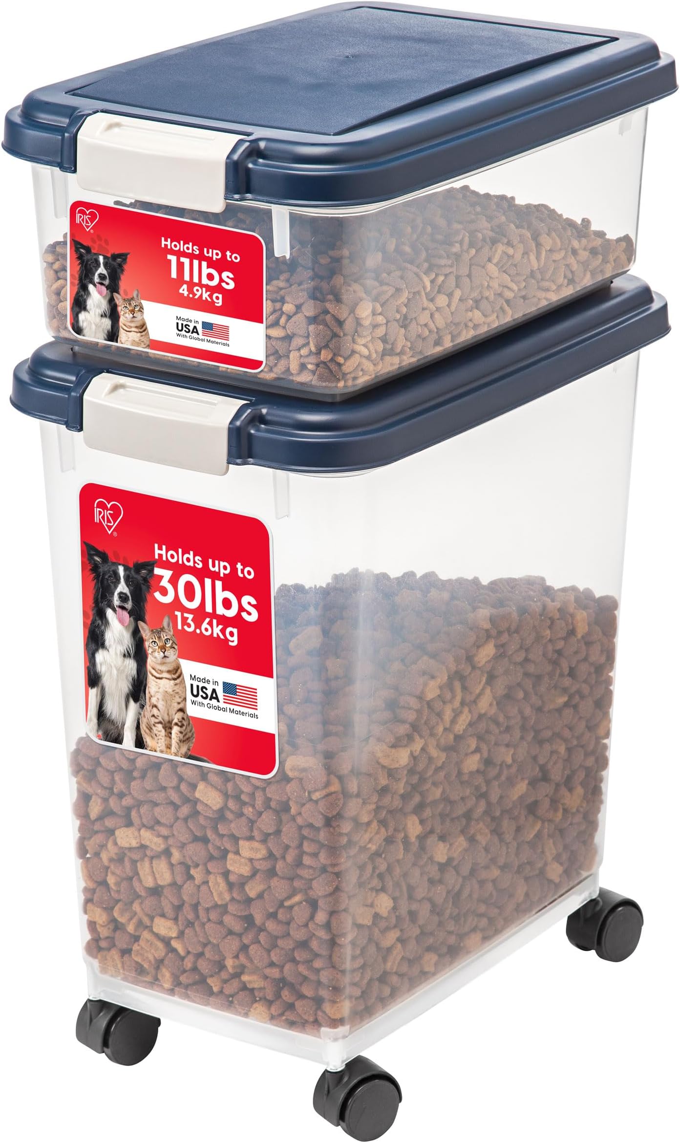 IRIS USA Dog Food Storage Container 30 lb + 11 lb, - Top Rated