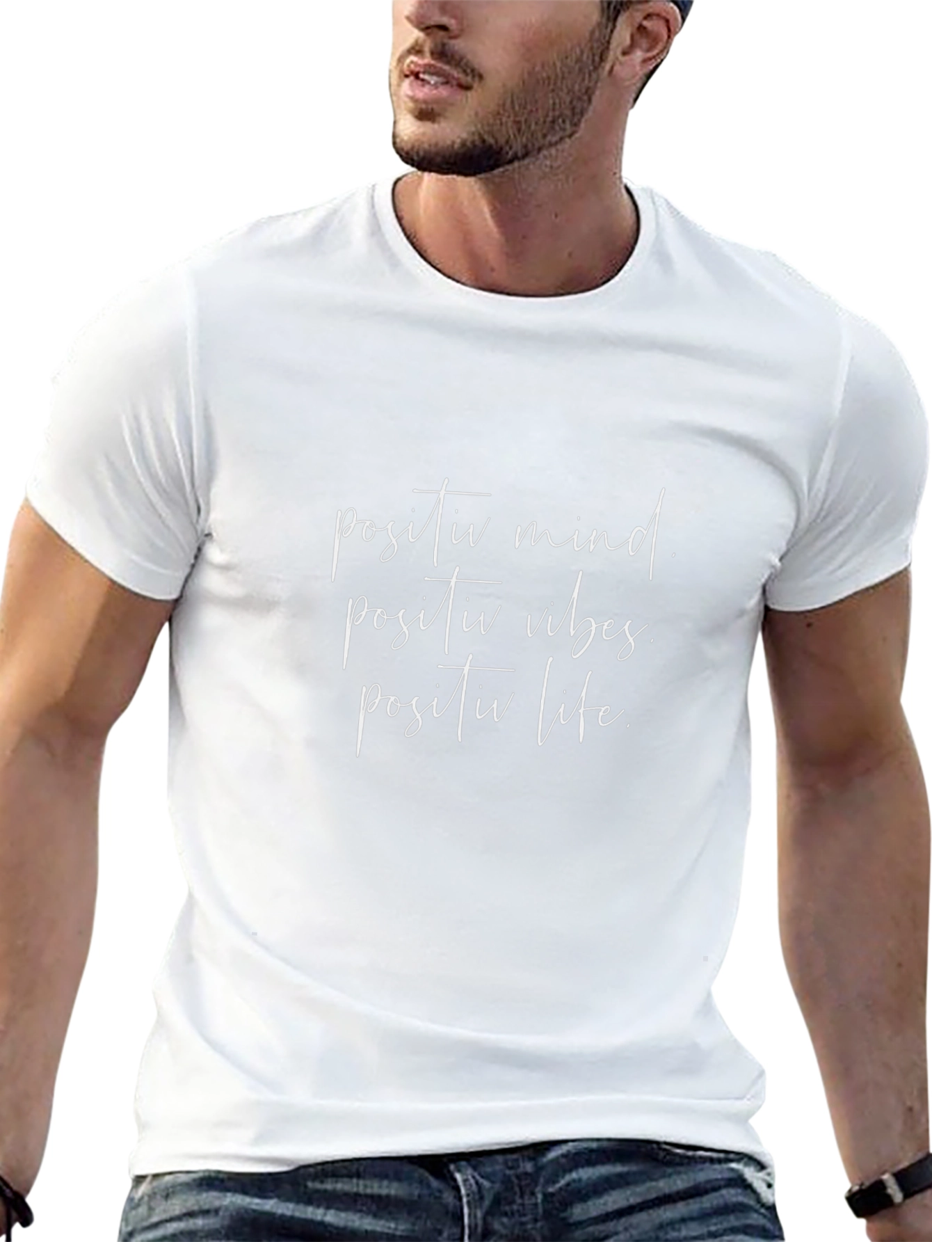 Positive Mind Vibes Life Black Graphic T-Shirt