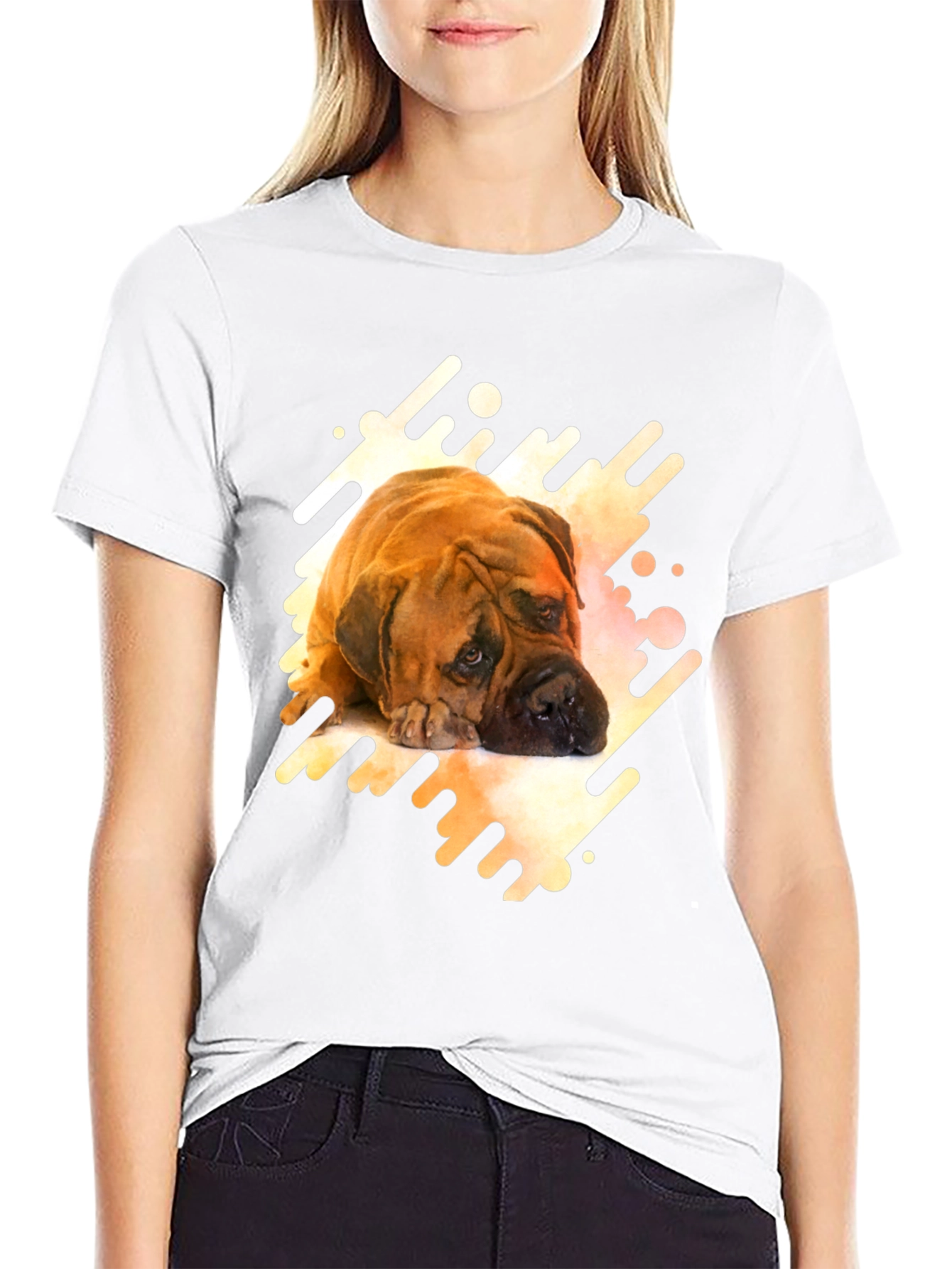 Dog Graphic Tee - Bullmastiff Print T-Shirt