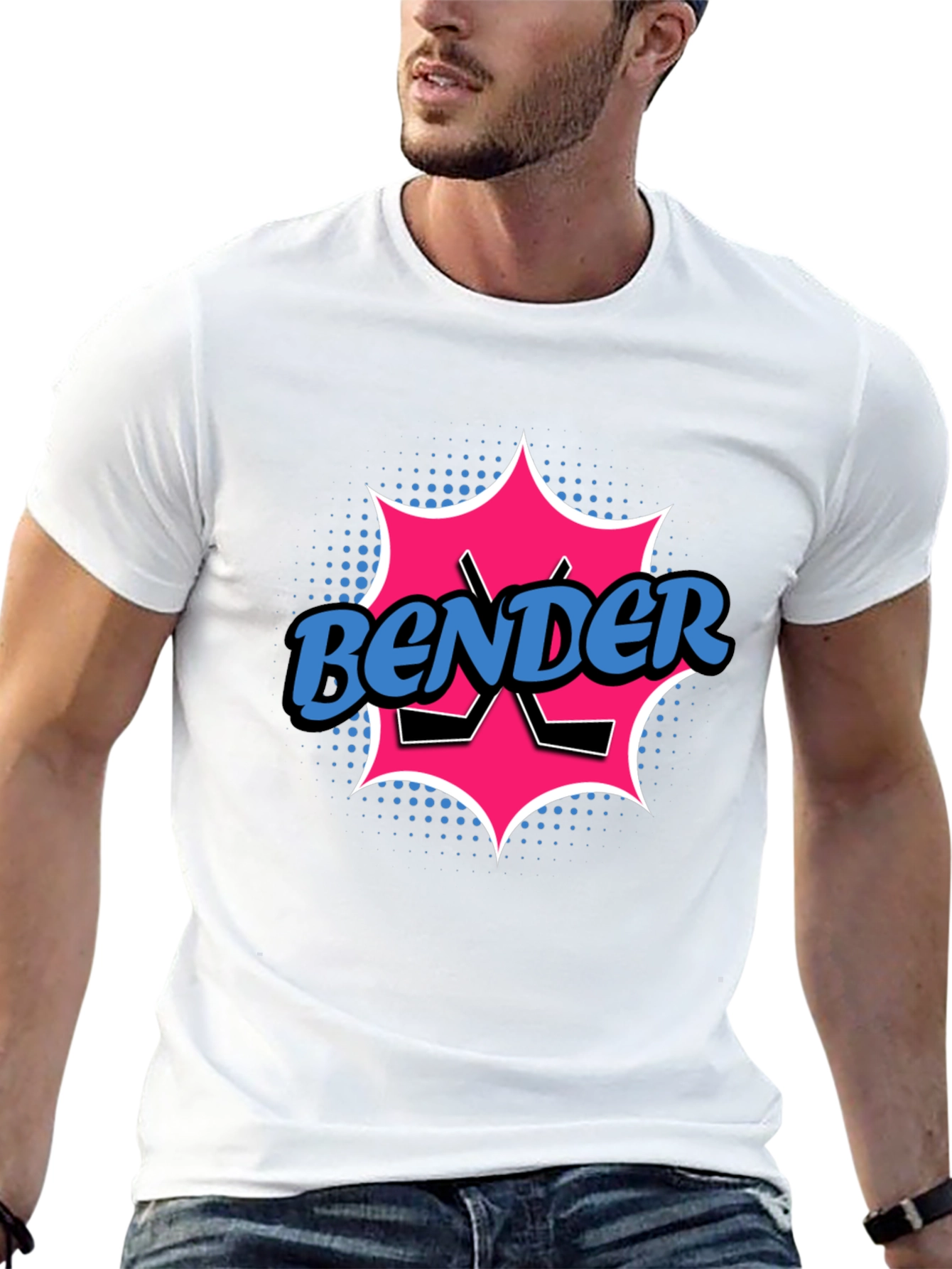 Bender Hockey T-Shirt - Cool Graphic Tee