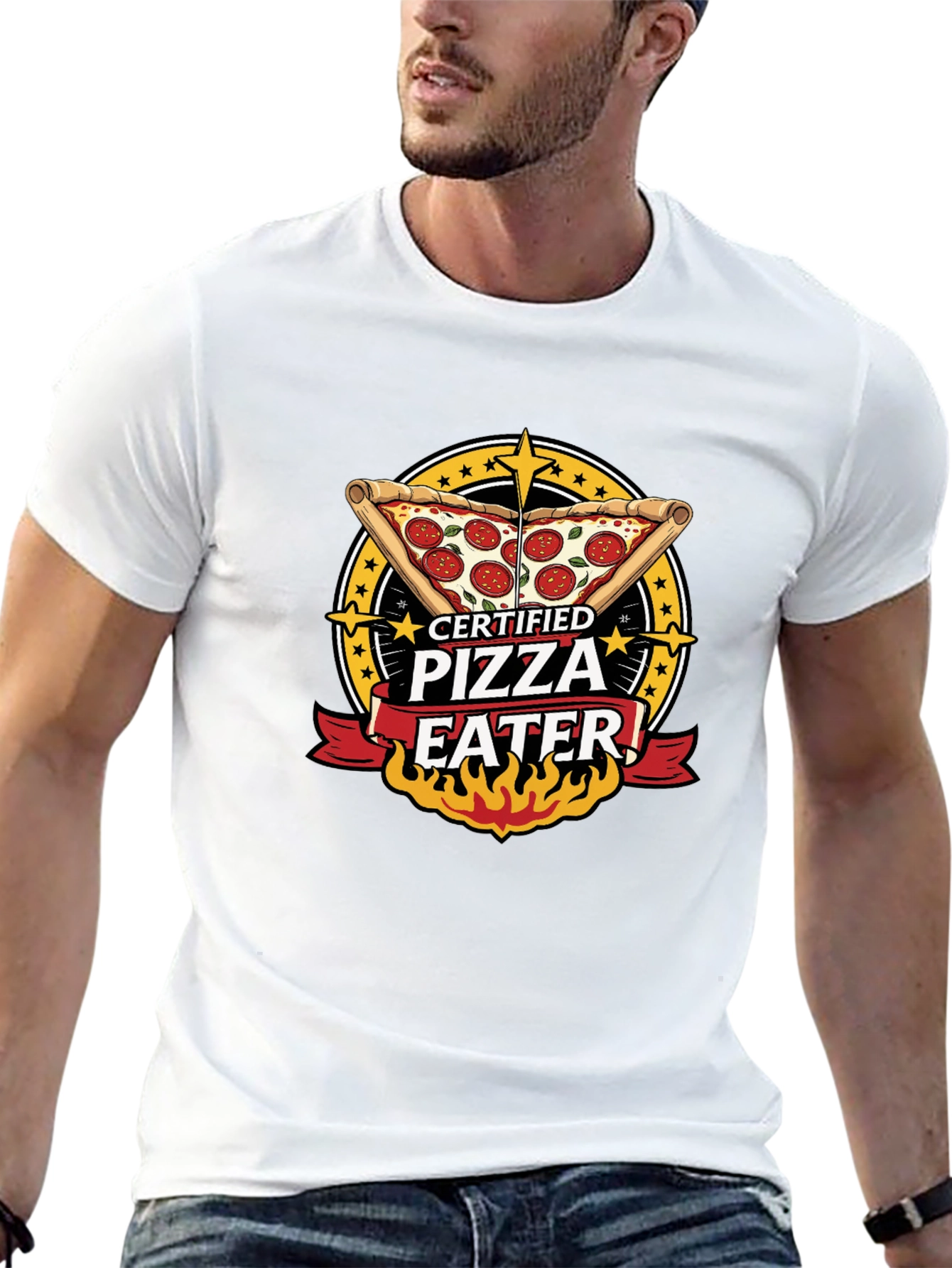 Certified Pizza Eater Graphic Tee - Fun Foodie Shirt