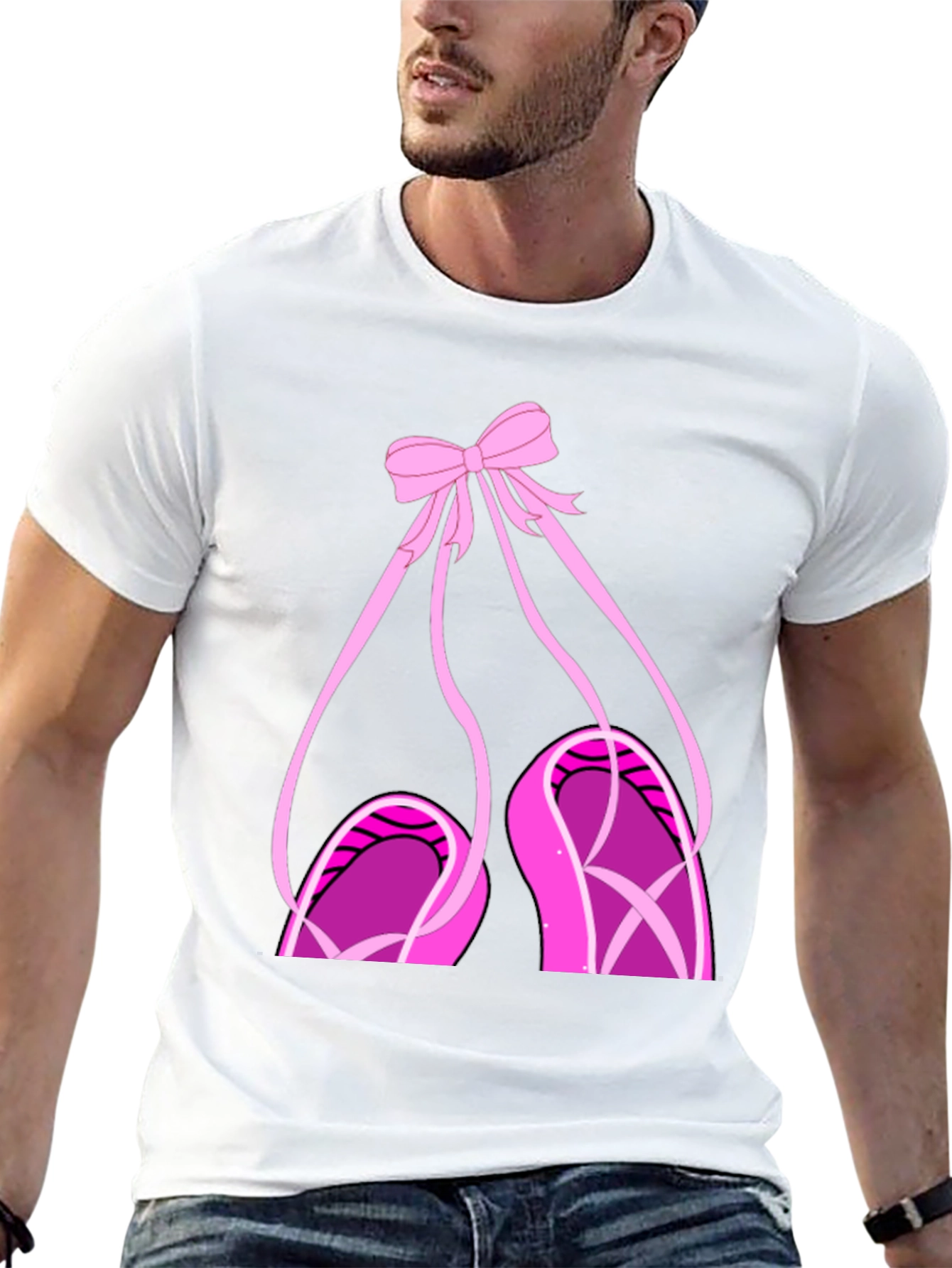 Ballet Shoes Graphic T-Shirt - Pink Bow and Slippers