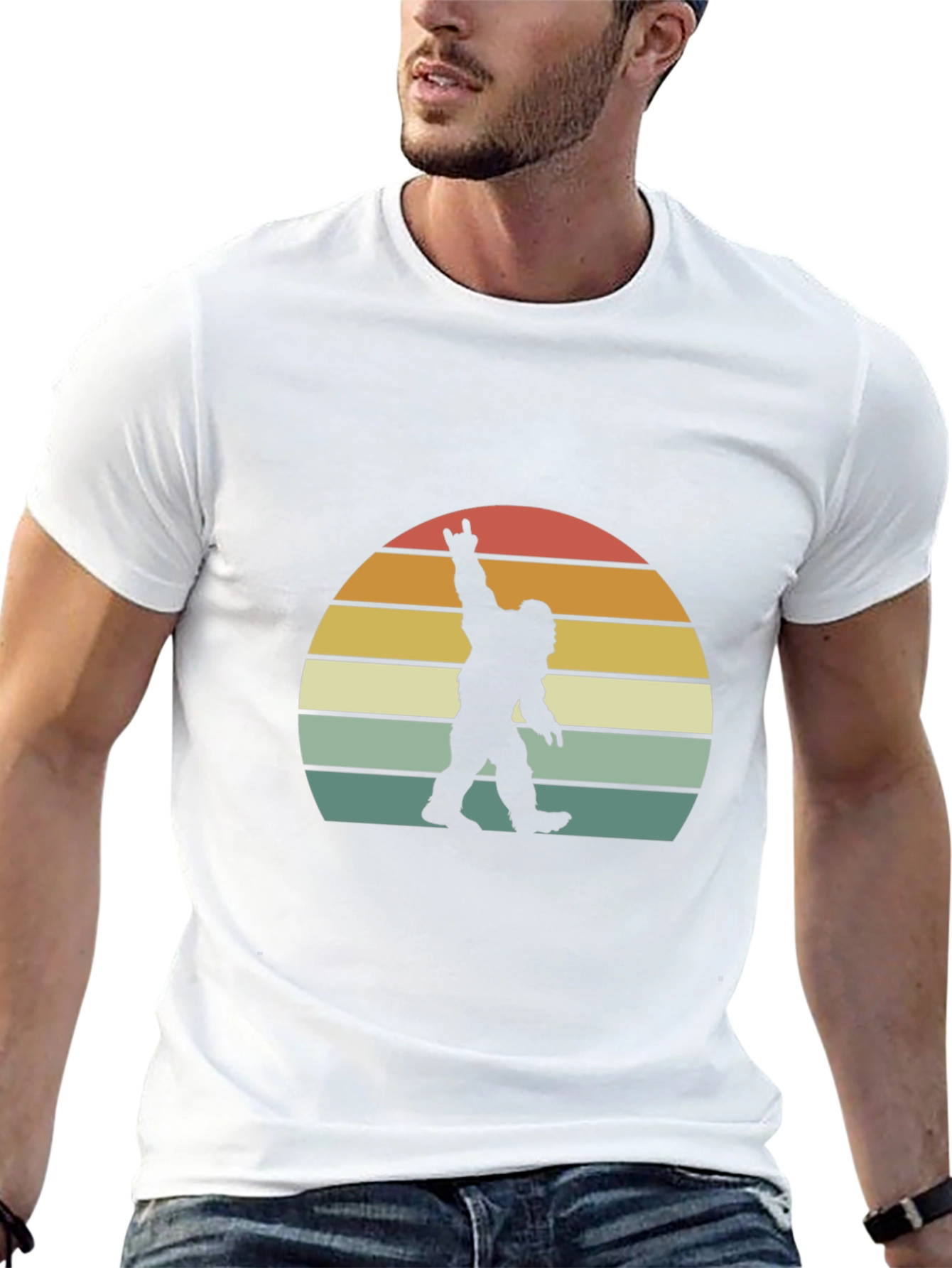 Retro Bigfoot Rock On T-Shirt