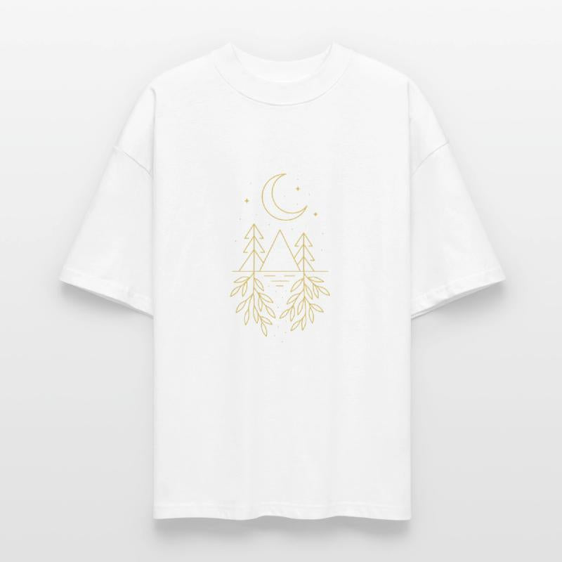 Lunar Reflection – Minimal Gold Nature Symbol Desi