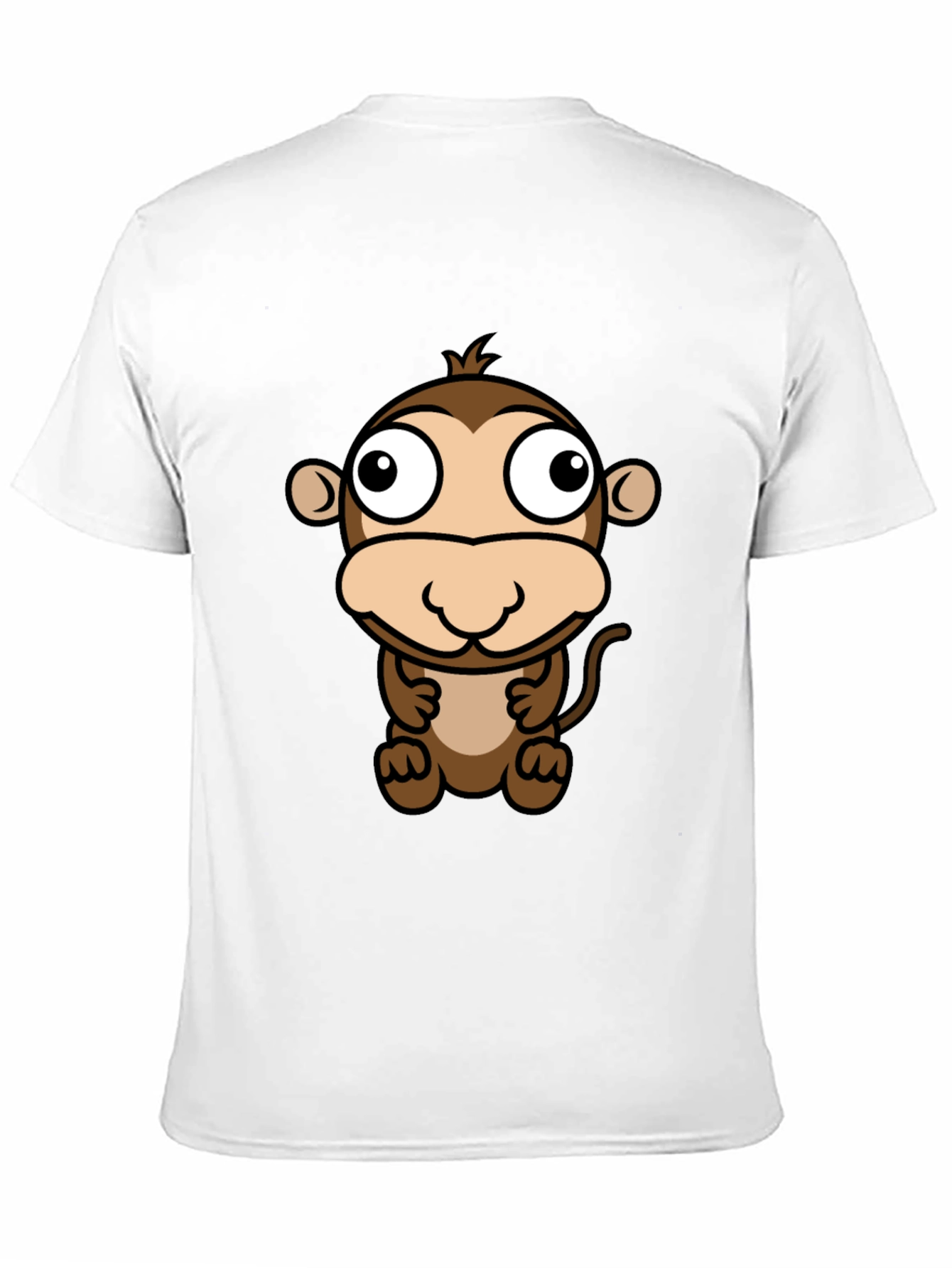 Cute Cartoon Monkey Black T-Shirt