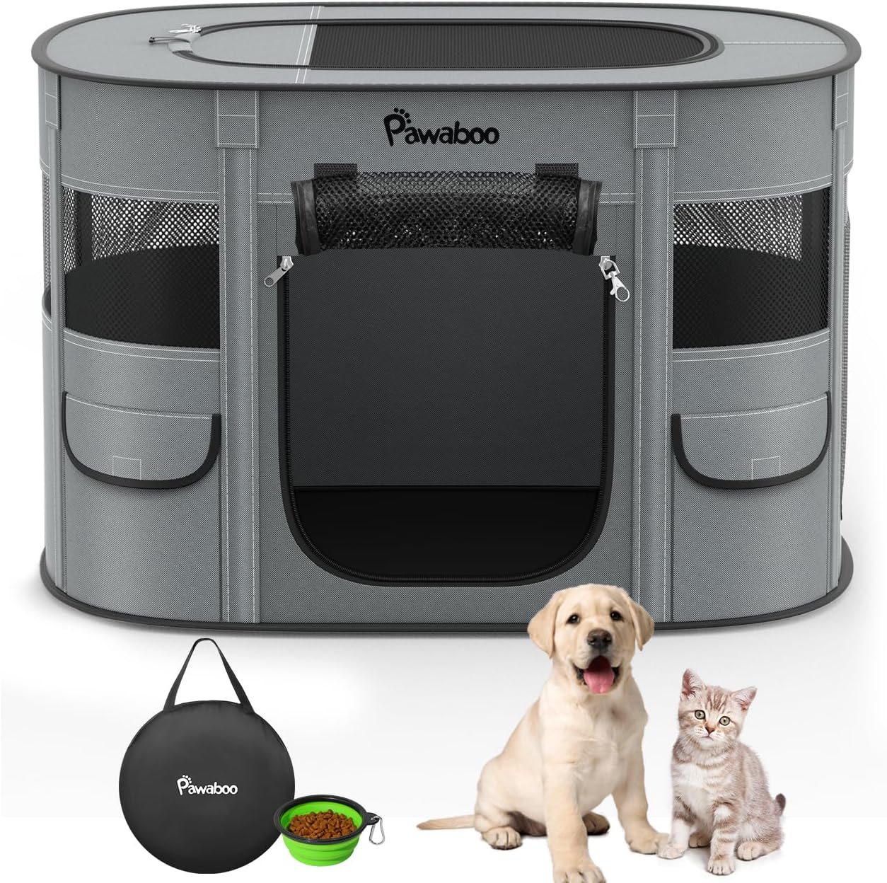 Pawaboo Folding Pet Cage, For Dogs, Indoors, Pet C - Latest Style