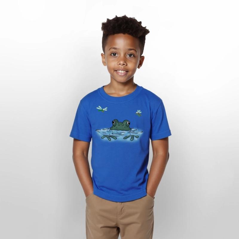 Peepin Frog on Lake - Kids Shirt Designs