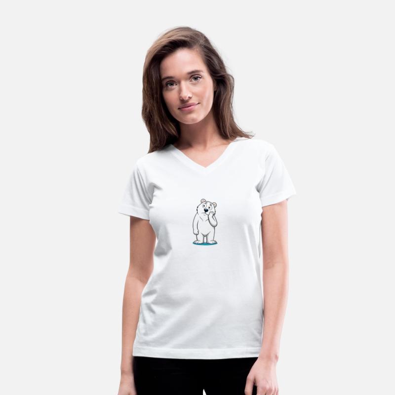 Perplexed Polar Bear: Curious Cartoon Bear