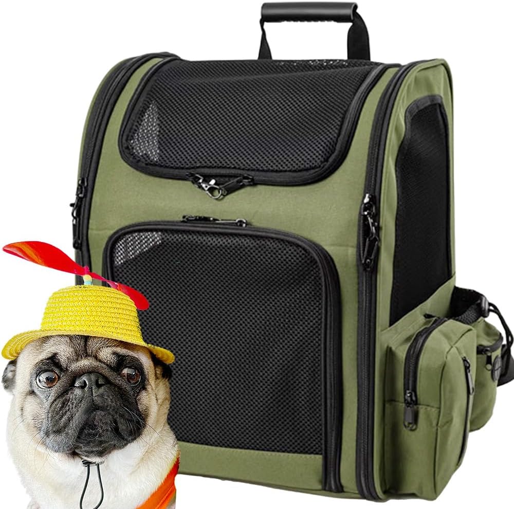 Pet Backpack Carrying Bag, Foldable, 4-sided Mesh - Premium Quality