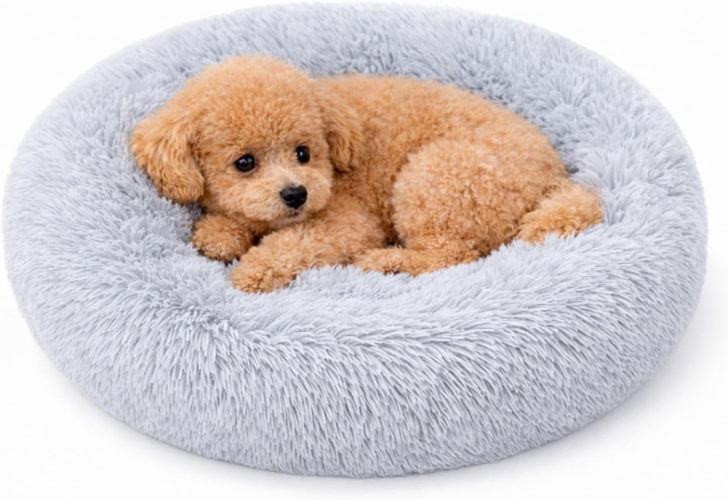 Pet Bed for Dogs and Cats, Donut Shape, Fluffy, Wa - Top Rated