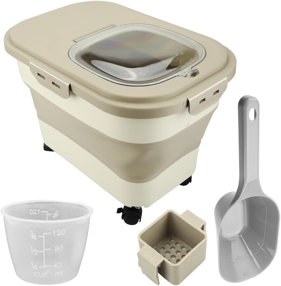 - Pet Food Stocker with Casters, Max 20L Folding T - Best Seller