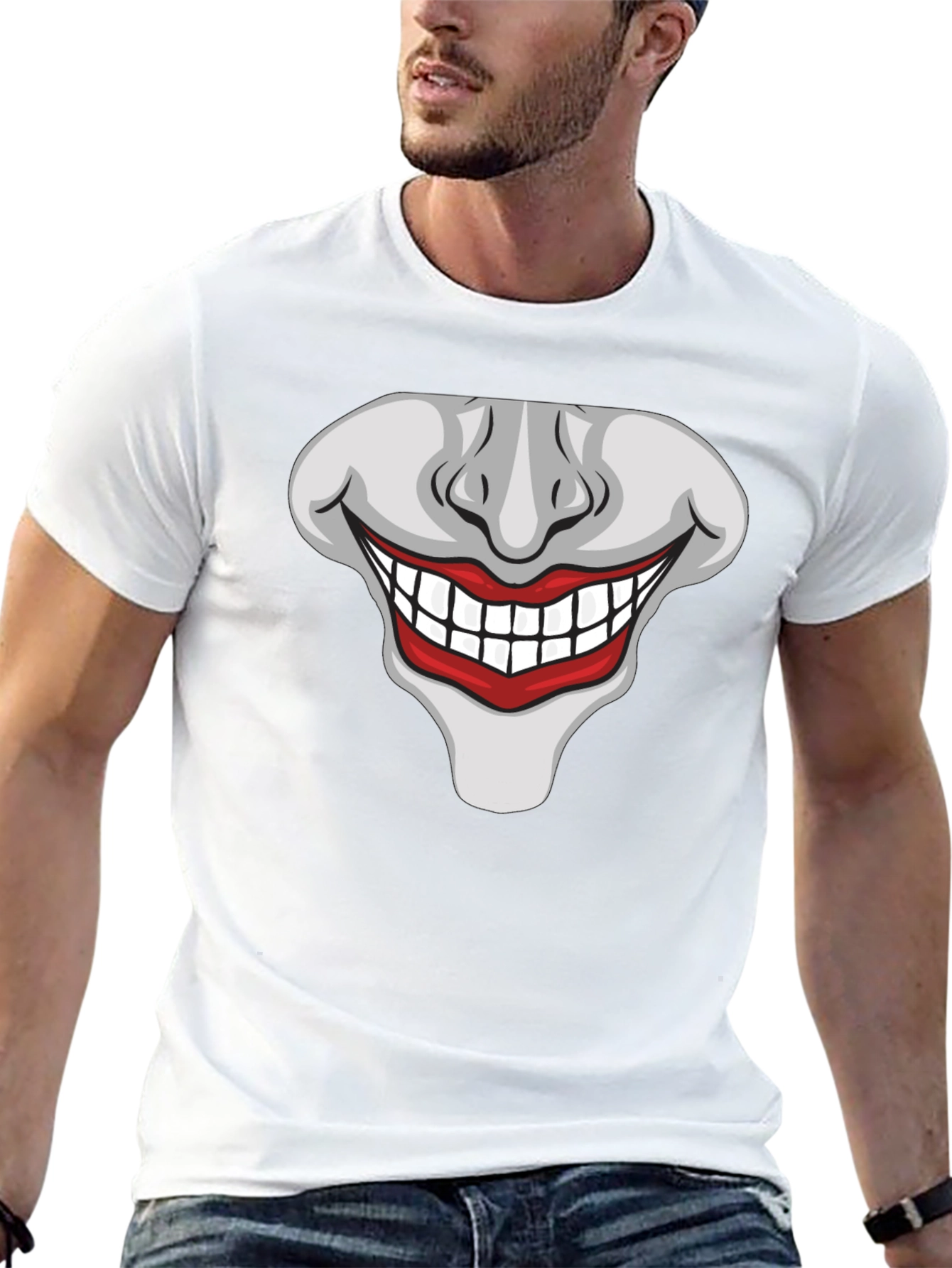 Joker Smile Graphic T-Shirt - Mens Black Tee