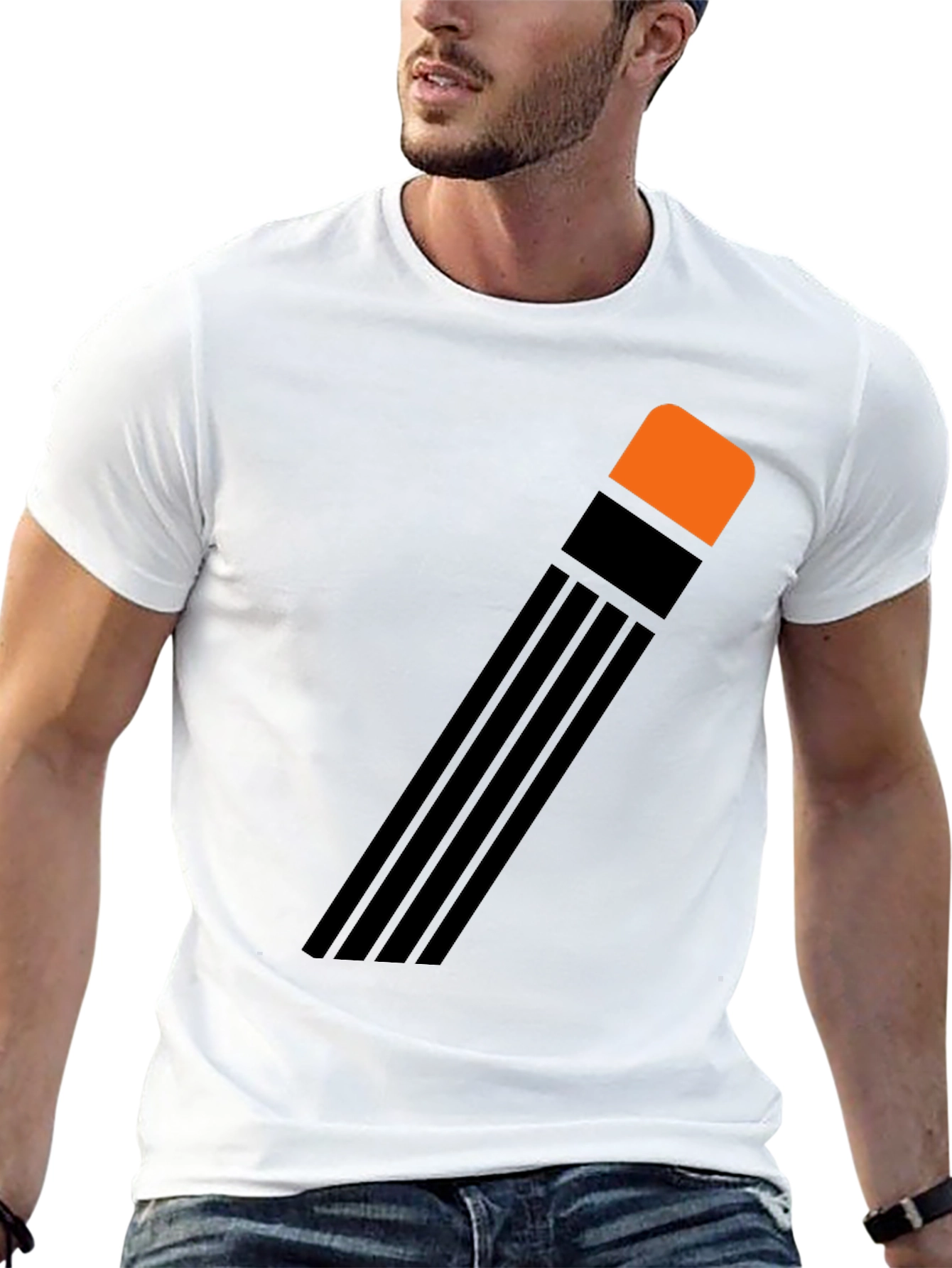 Pencil Graphic Black T-Shirt