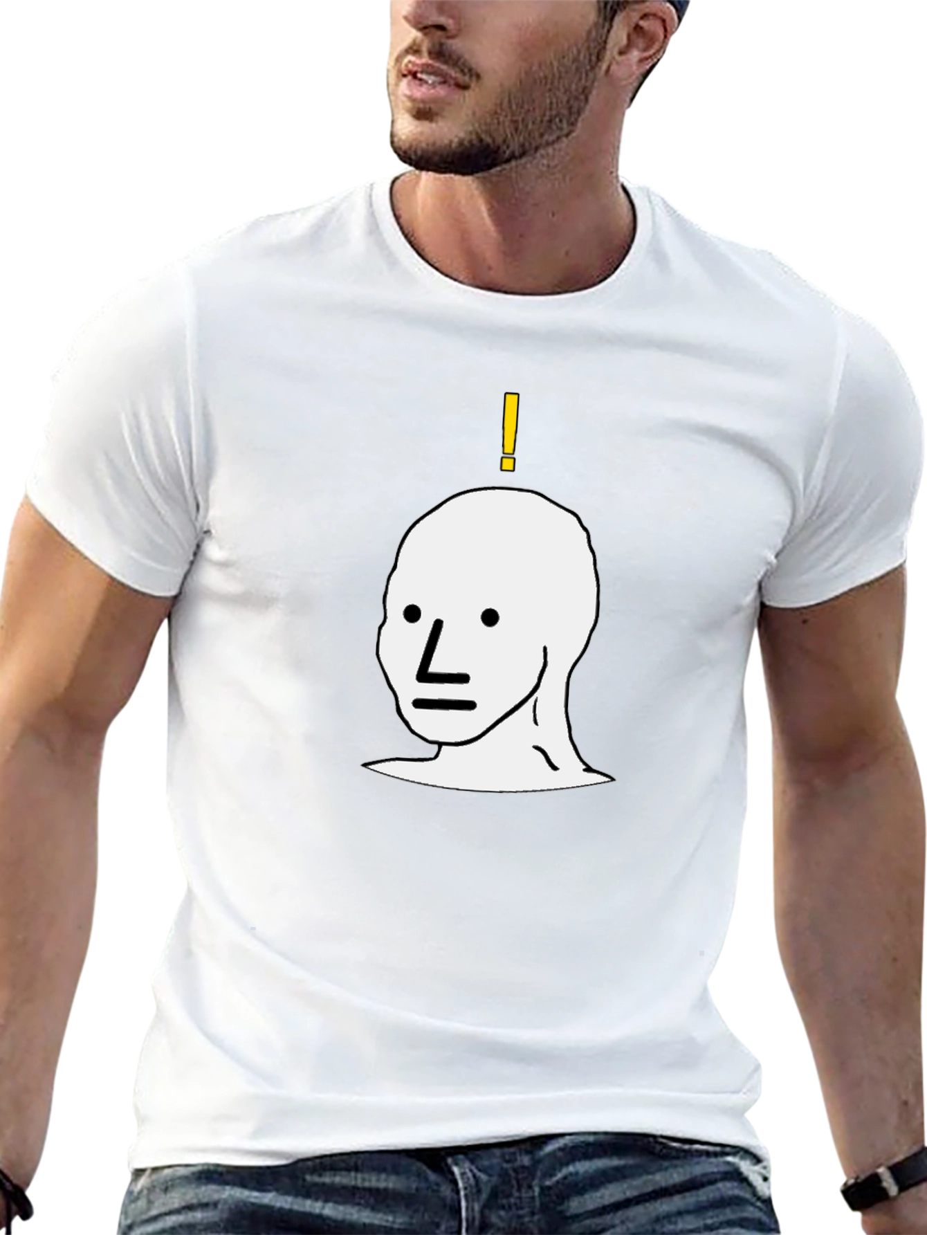 NPC Meme Graphic Tee - Black Cotton T-Shirt
