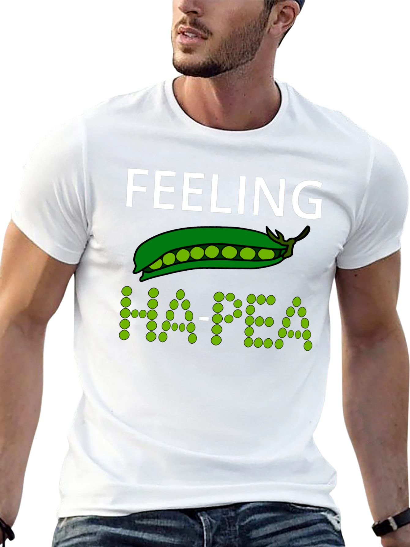 Feeling Ha-pea Graphic T-Shirt - Black