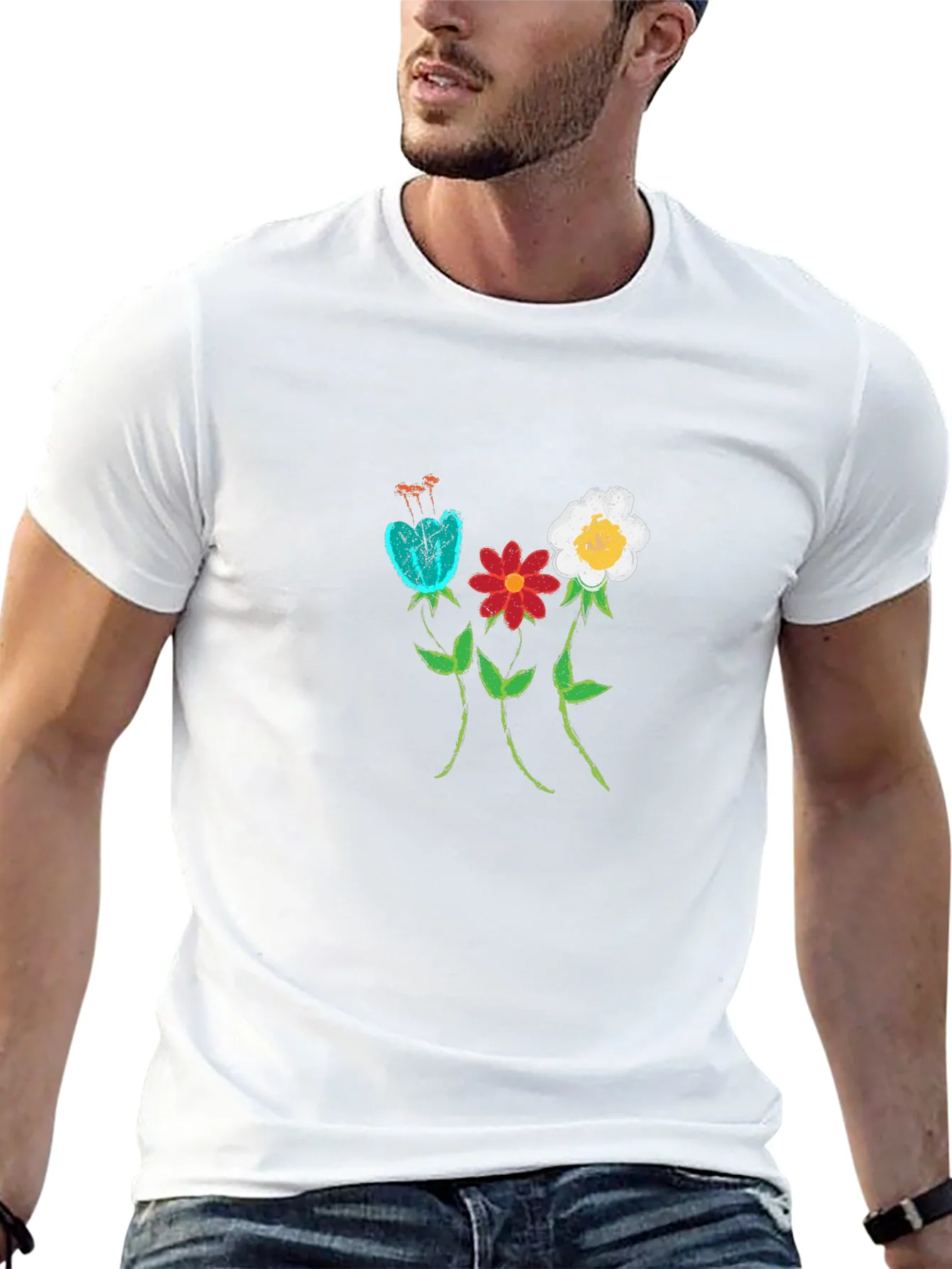 Floral Print Black T-Shirt