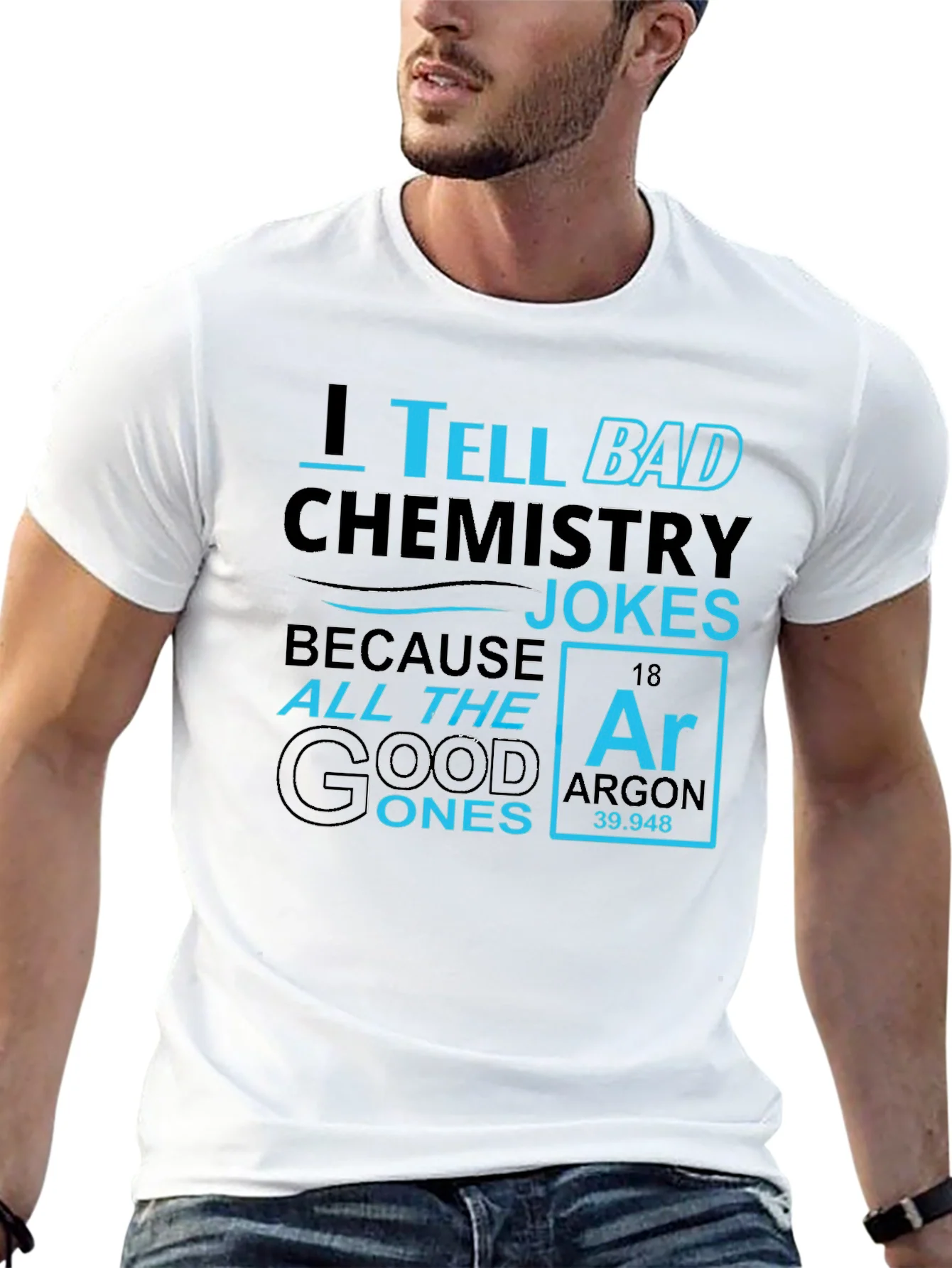 Chemistry Jokes Graphic T-Shirt - Black Cotton Tee