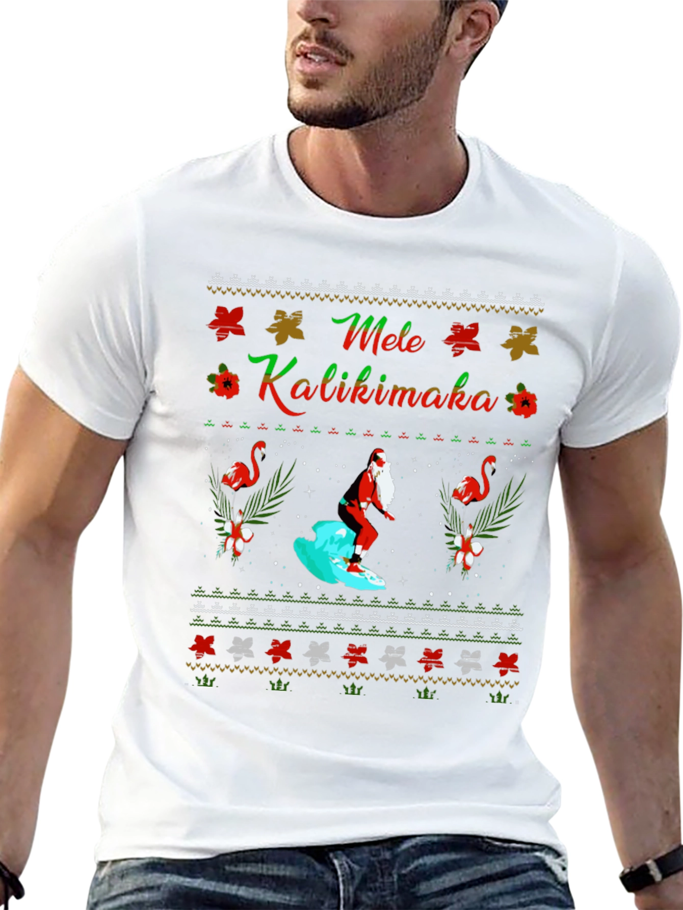 Mele Kalikimaka Santa Surfing T-Shirt