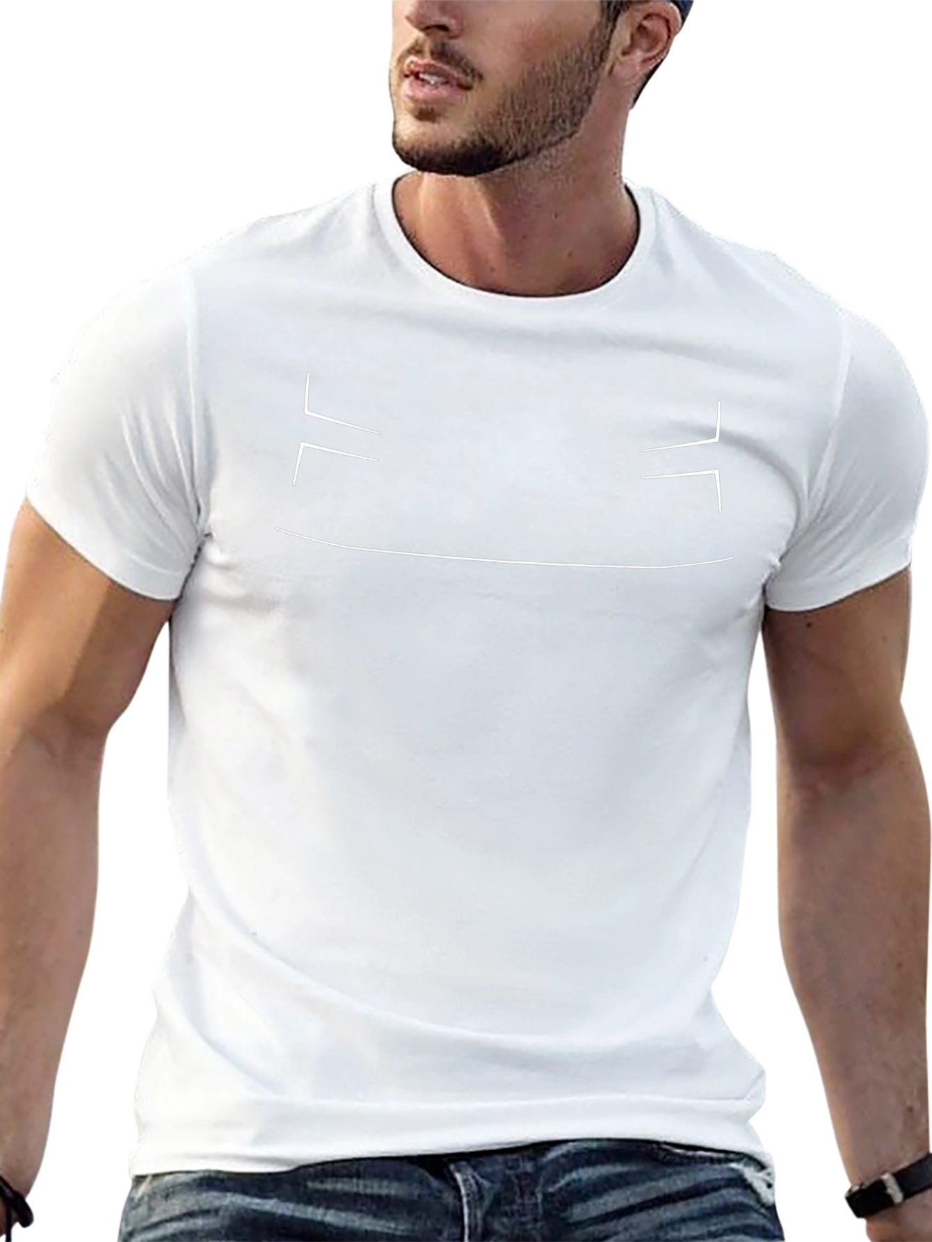 Minimalist Black T-Shirt with Abstract White Design