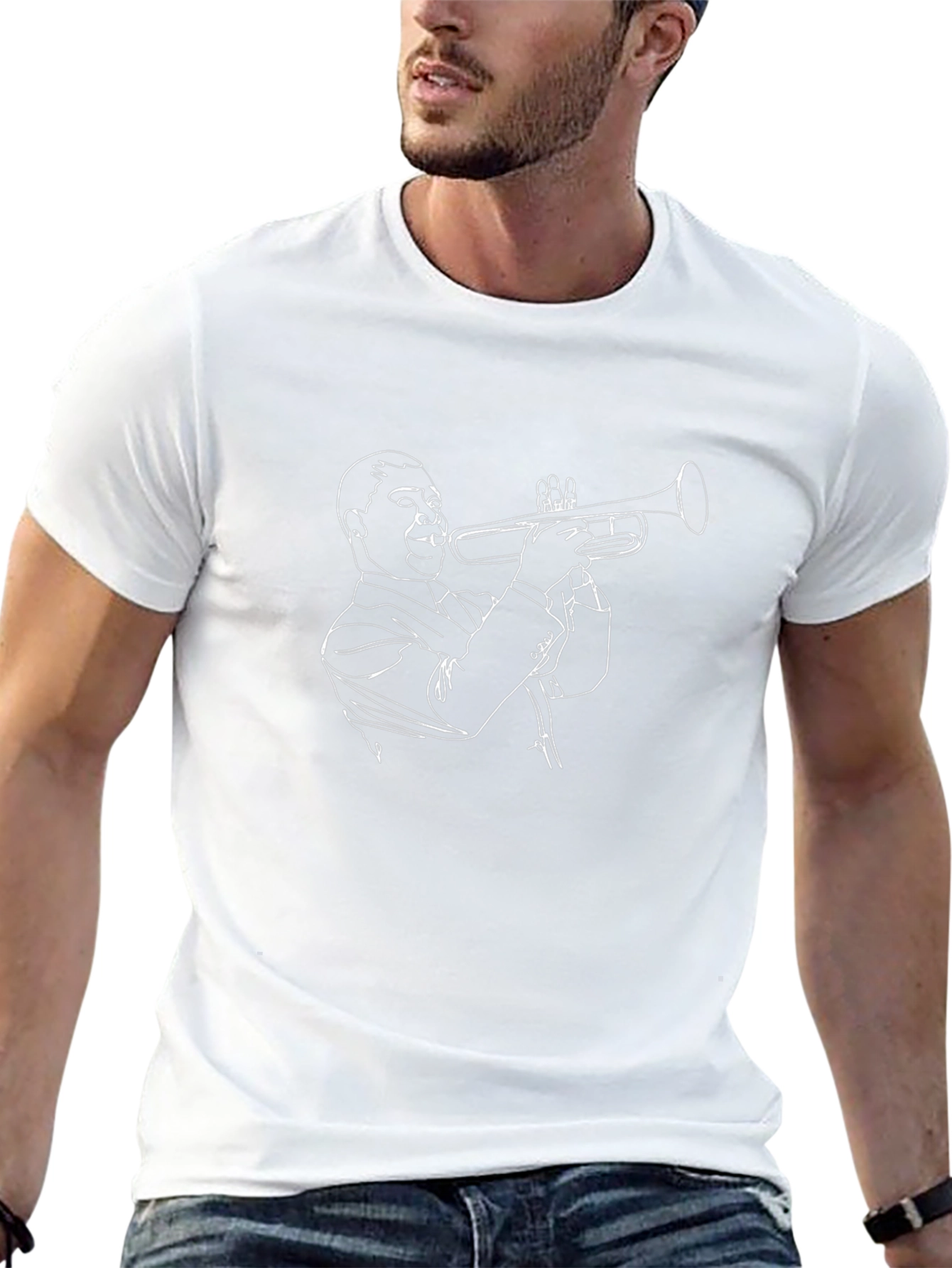 Jazz Trumpet Player Graphic T-Shirt - Cool Music Tee