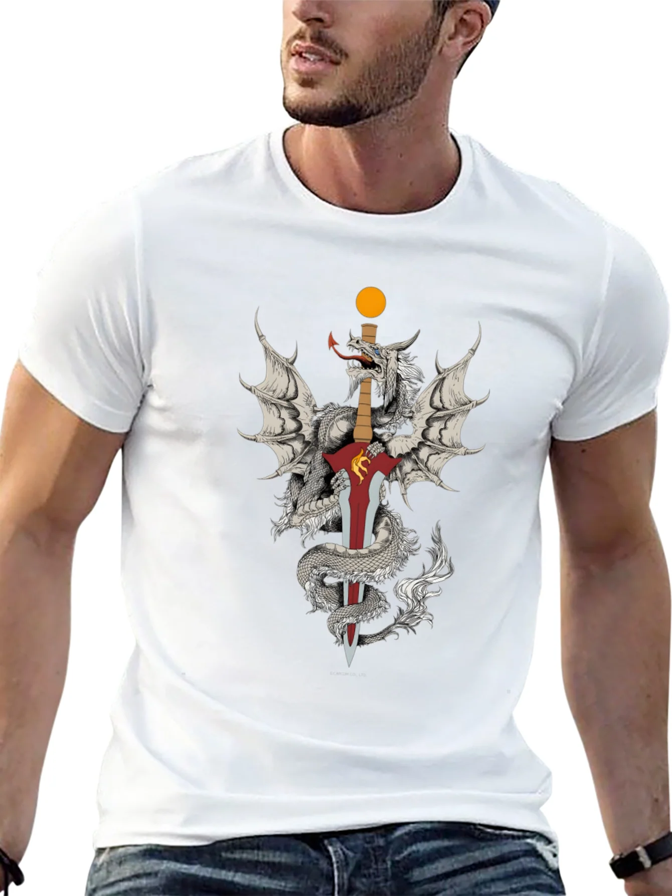 Dragon & Sword Graphic Black T-Shirt