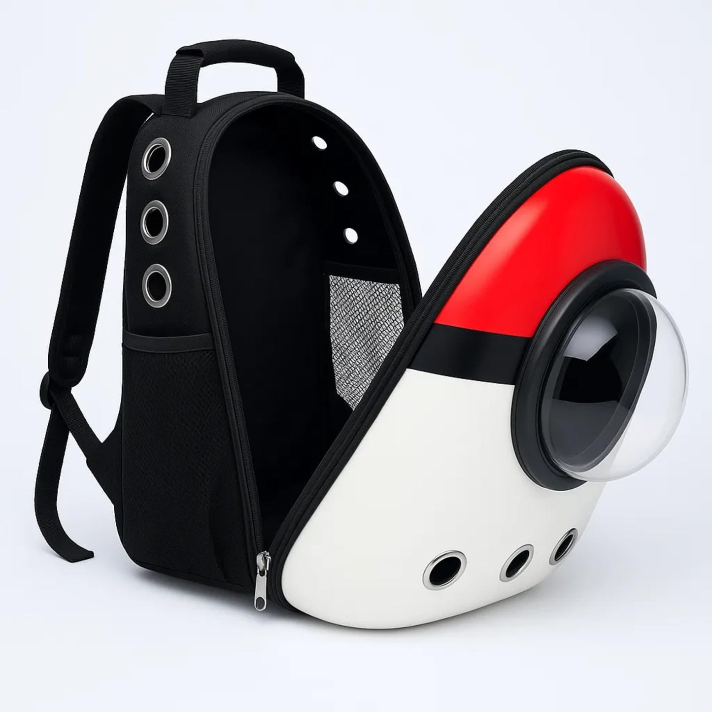 Red-White Pet Carrier Backpack with Bubble Window - Premium Quality