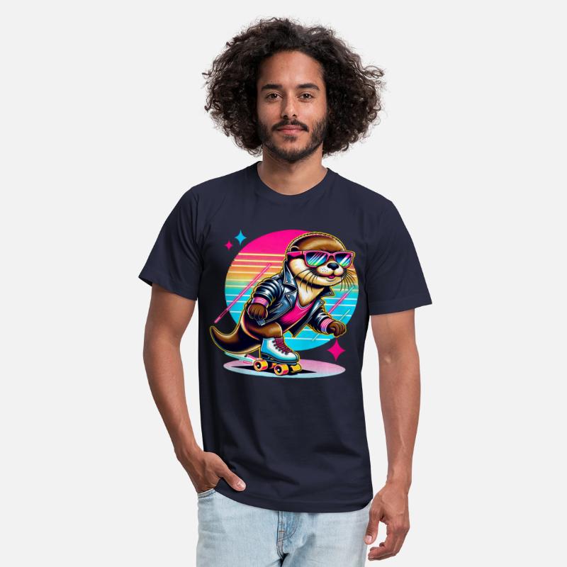 Retro Cool Otter Roller Skater Vibes