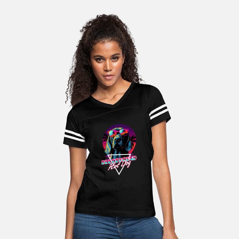 Retro Wave Bloodhound Hot Dog Shirt