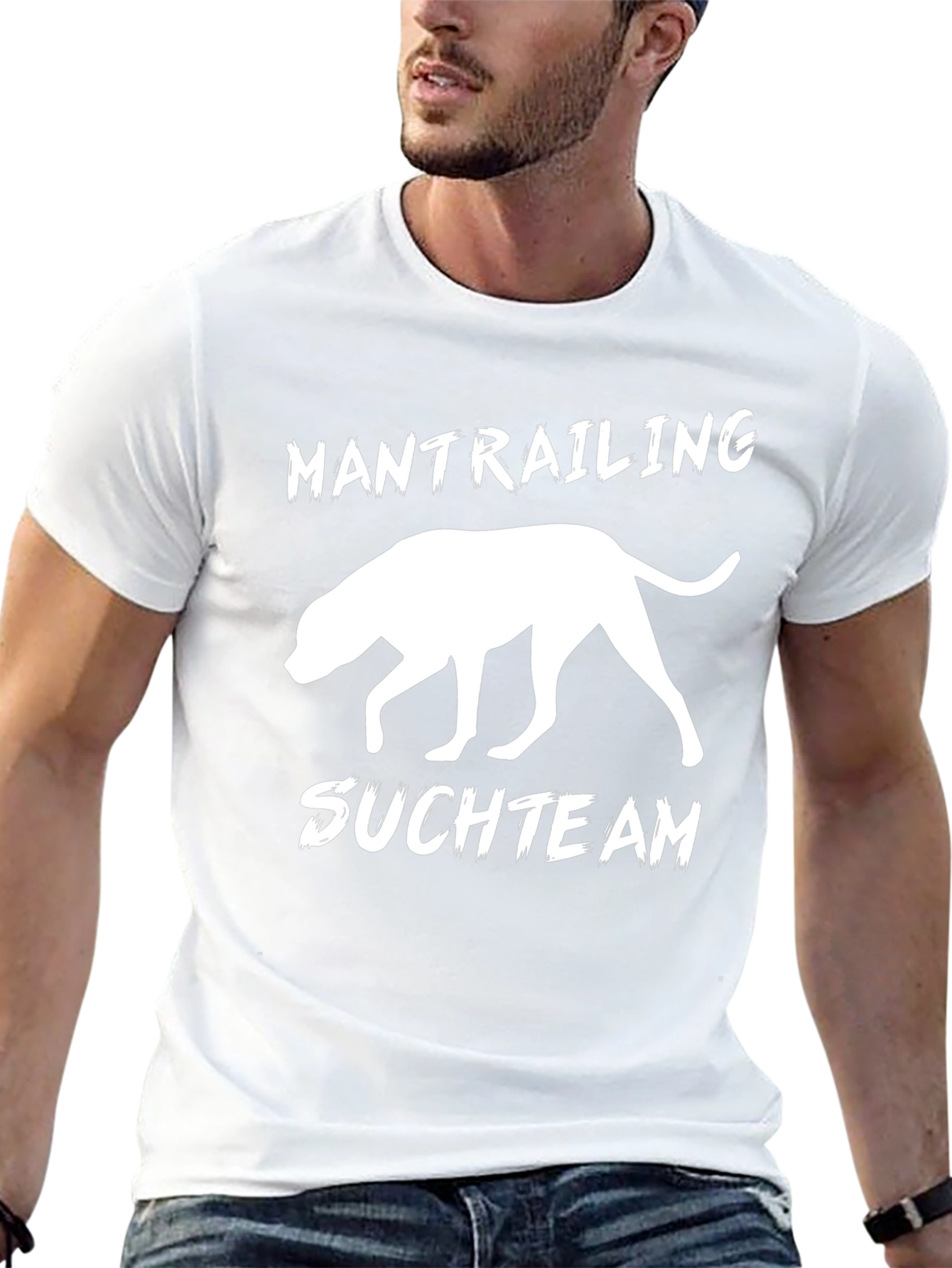 Mantrailing Suchteam Dog Silhouette Black T-Shirt