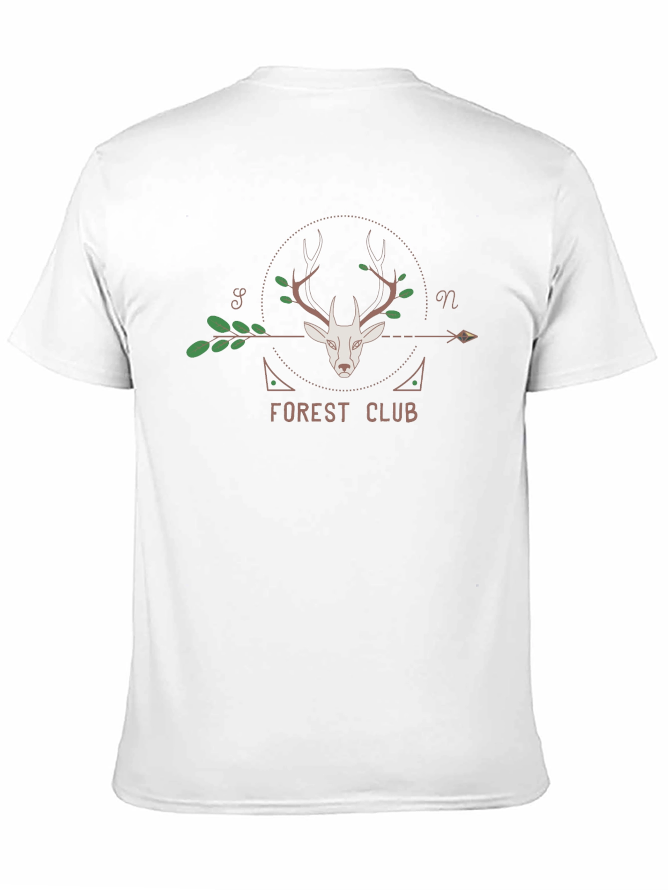 Forest Club Deer Graphic T-Shirt - Black