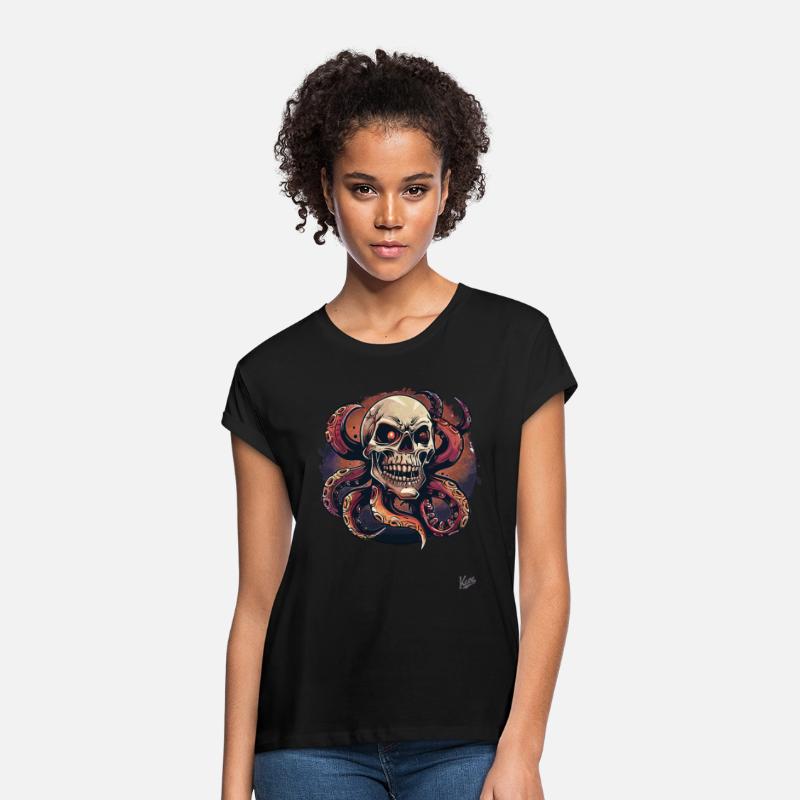 Skull with Tentacles and Glowing Eyes