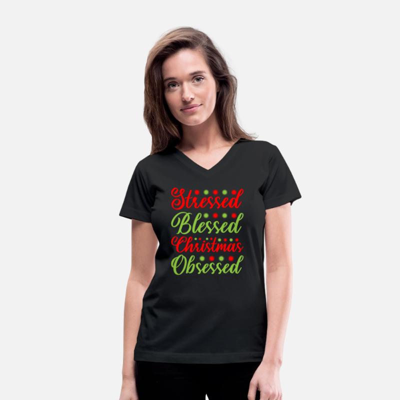 Stressed Blessed Christmas Obsessed Xmas Festive