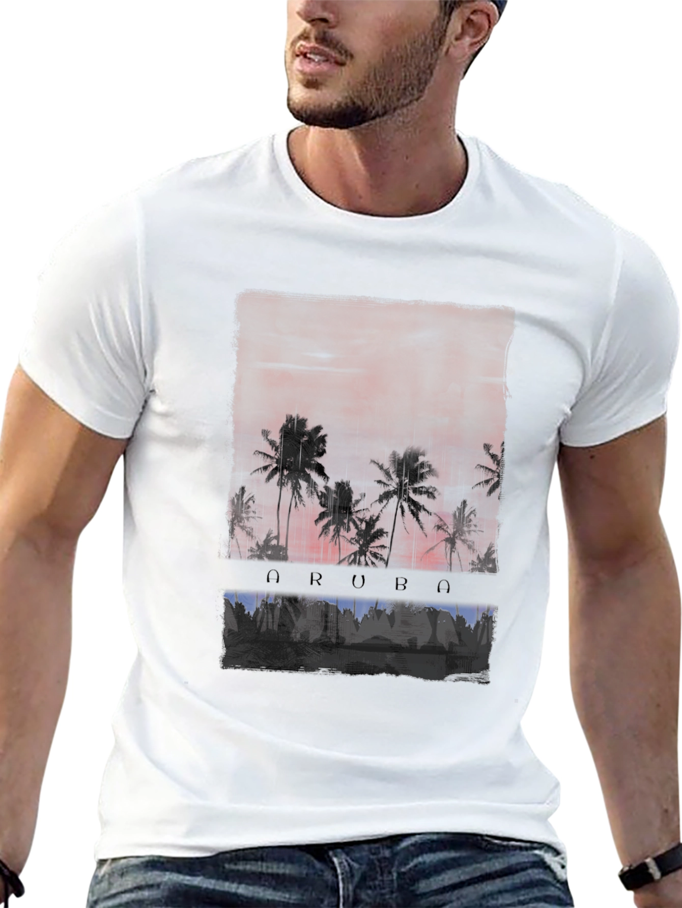 Aruba Palms Graphic Print T-Shirt