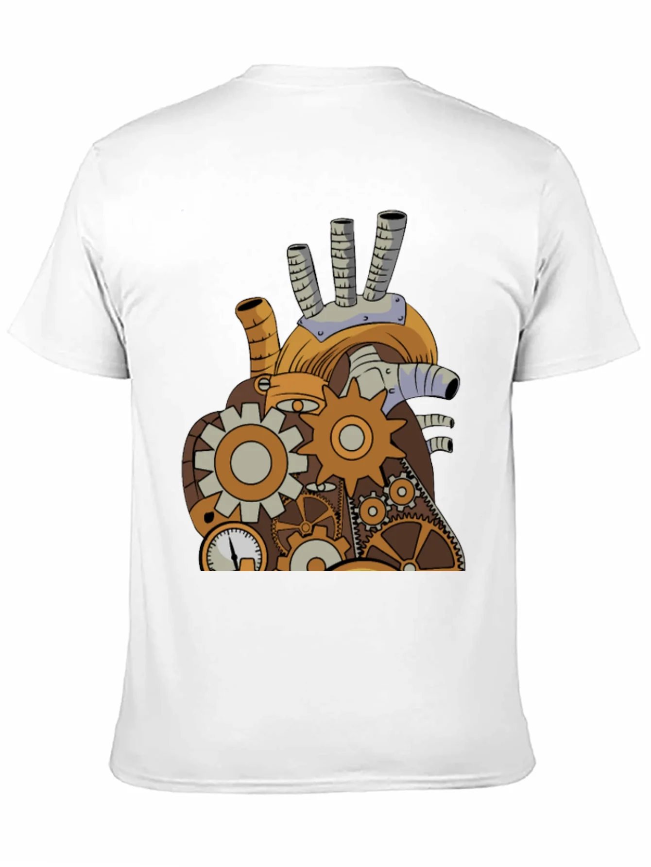 Steampunk Mechanical Heart Graphic Tee - Black