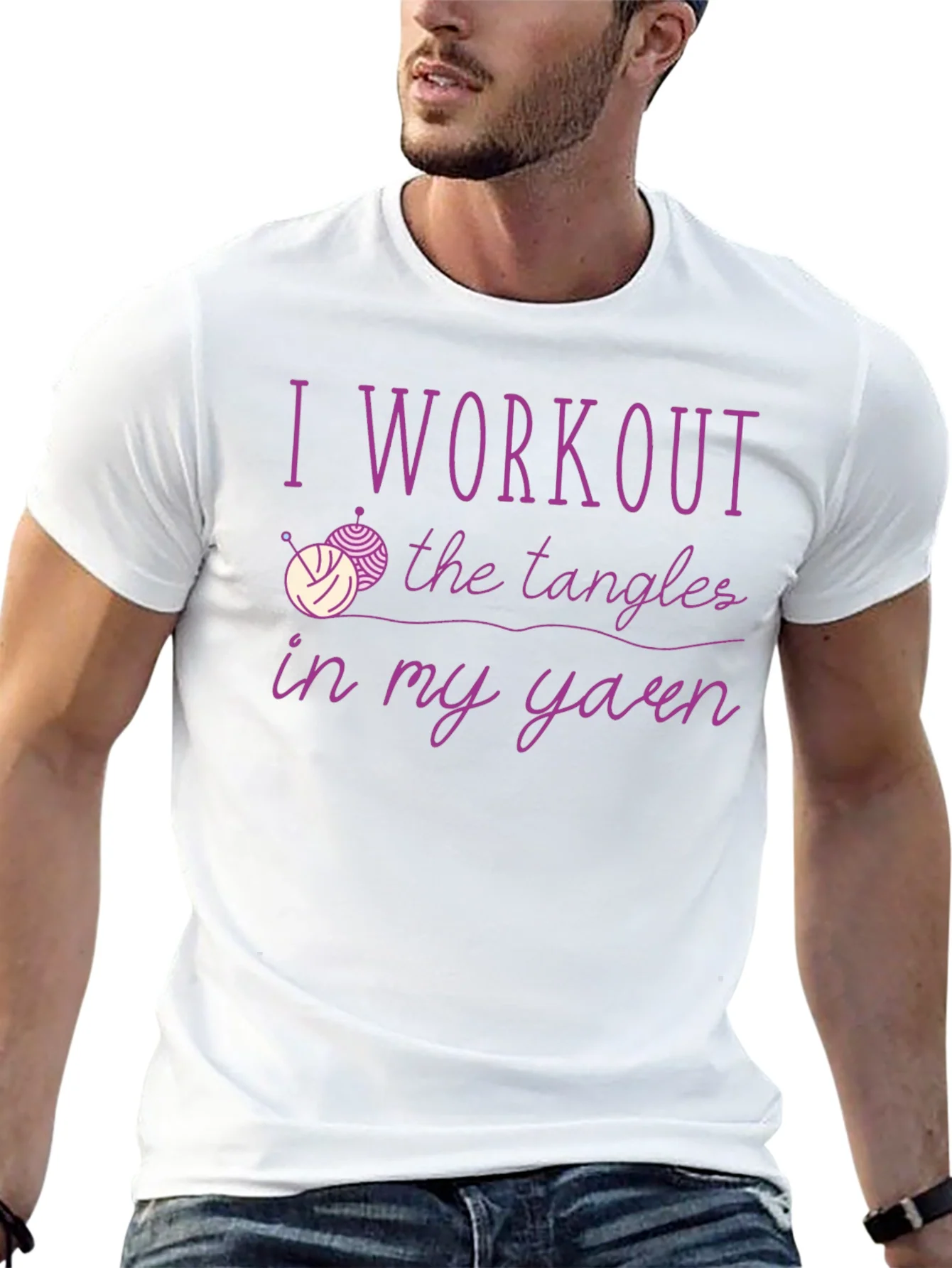 Yarn Workout T-Shirt Knitting Lover Tee