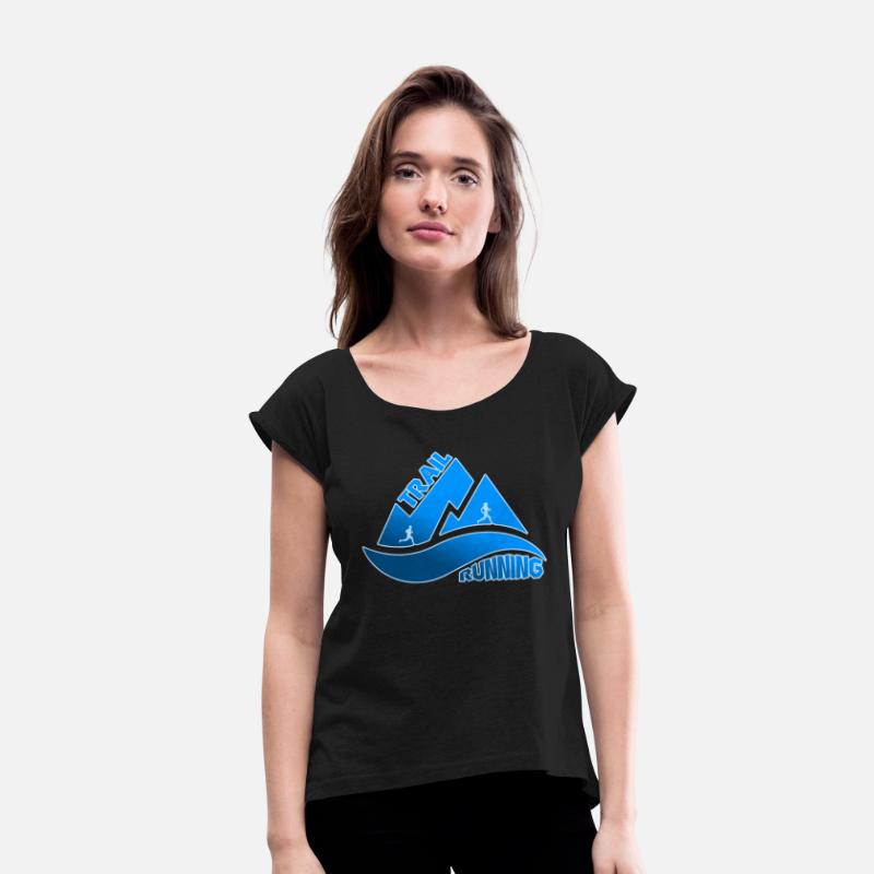 Trail running mountains man and woman