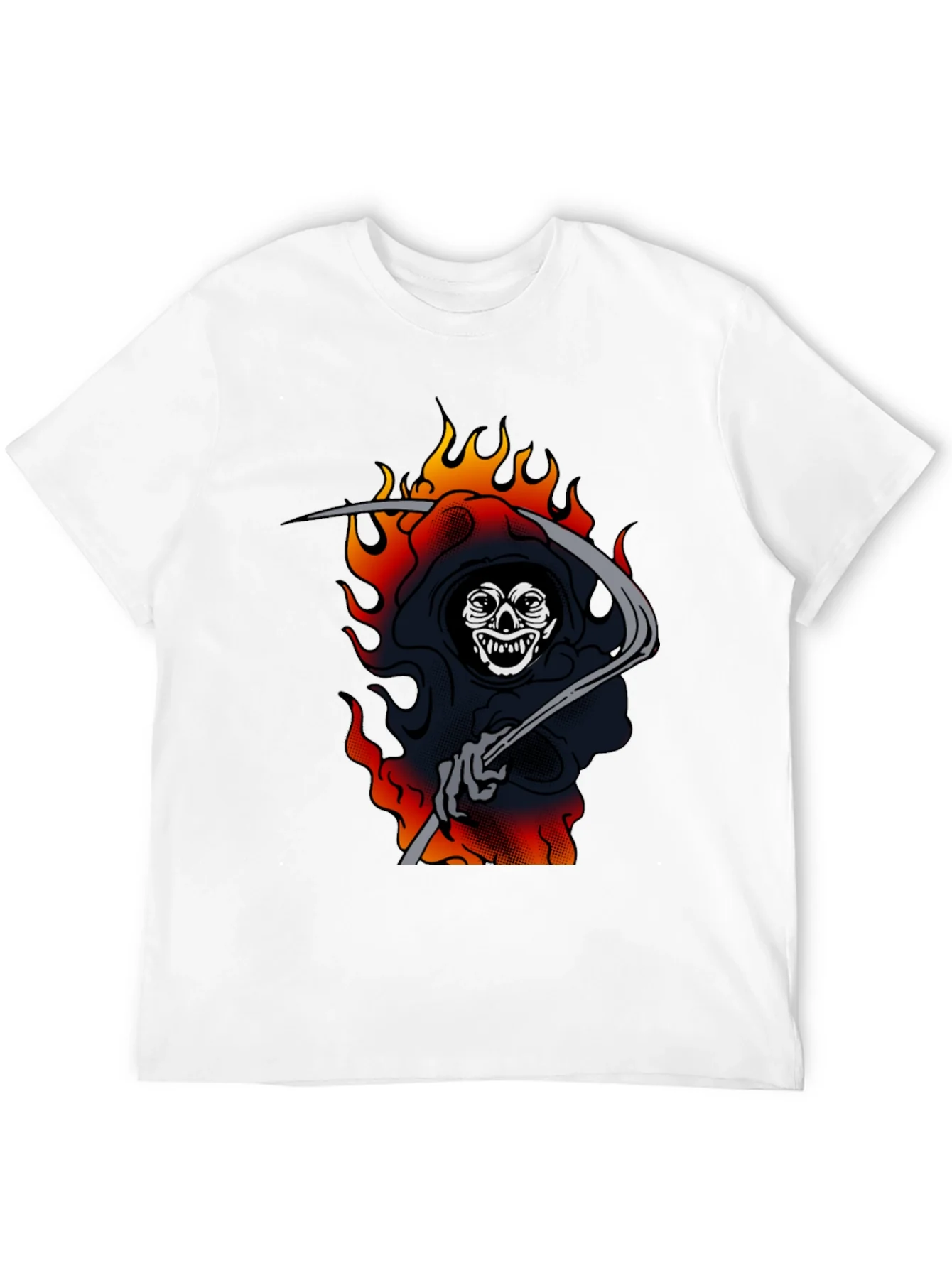 Grim Reaper Graphic Tee - Black Cotton T-Shirt