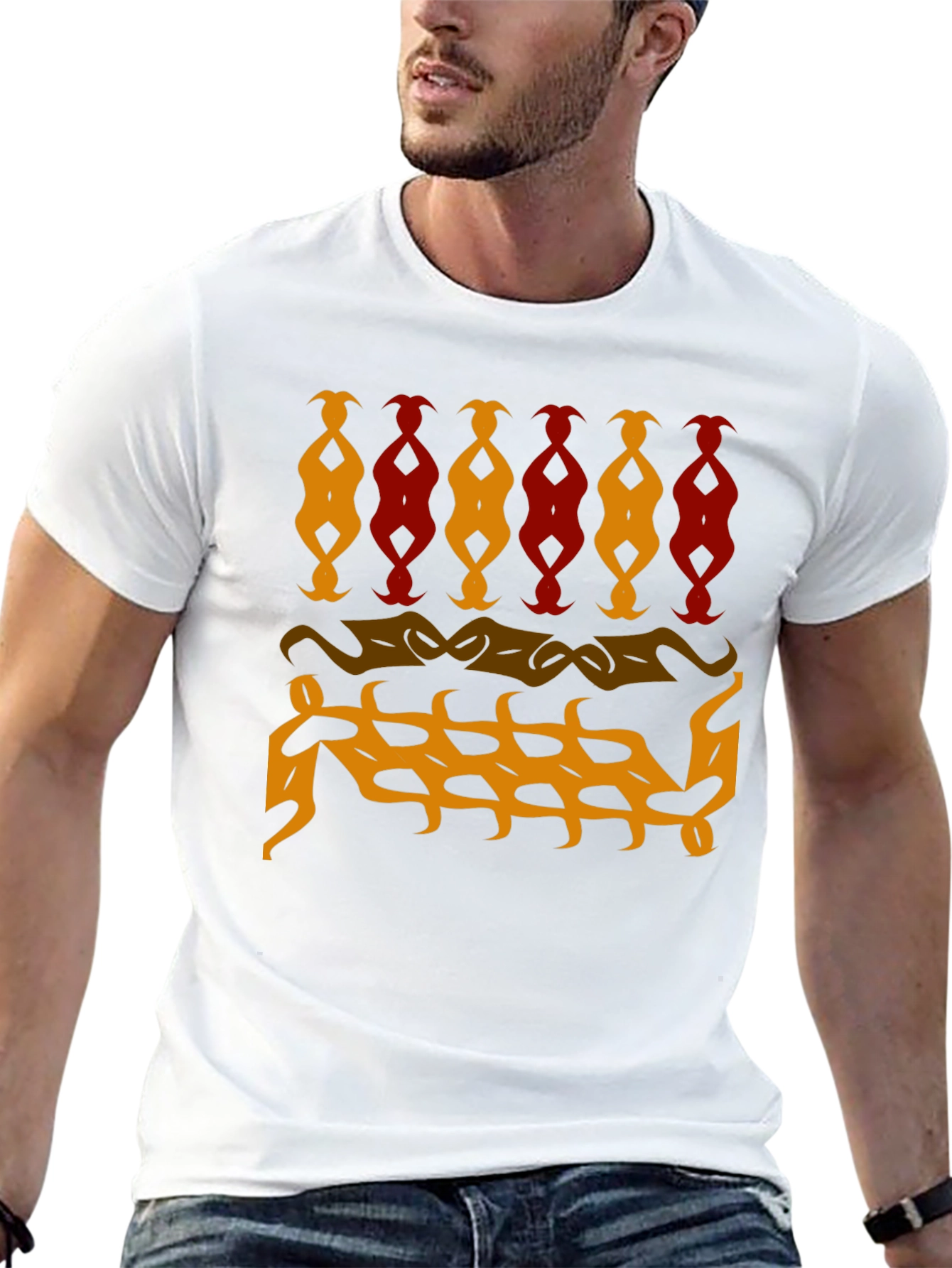 Abstract Pattern Black T-Shirt