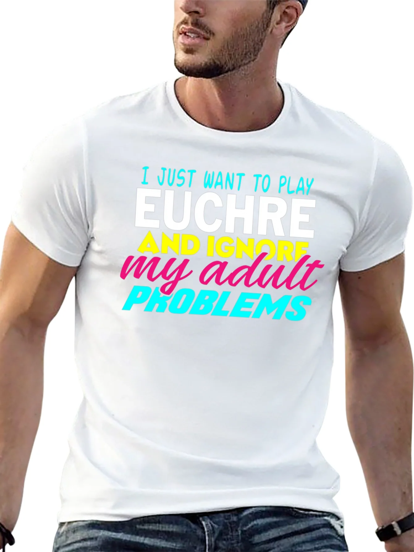 Euchre Player T-Shirt - Adult Problems Humor Tee