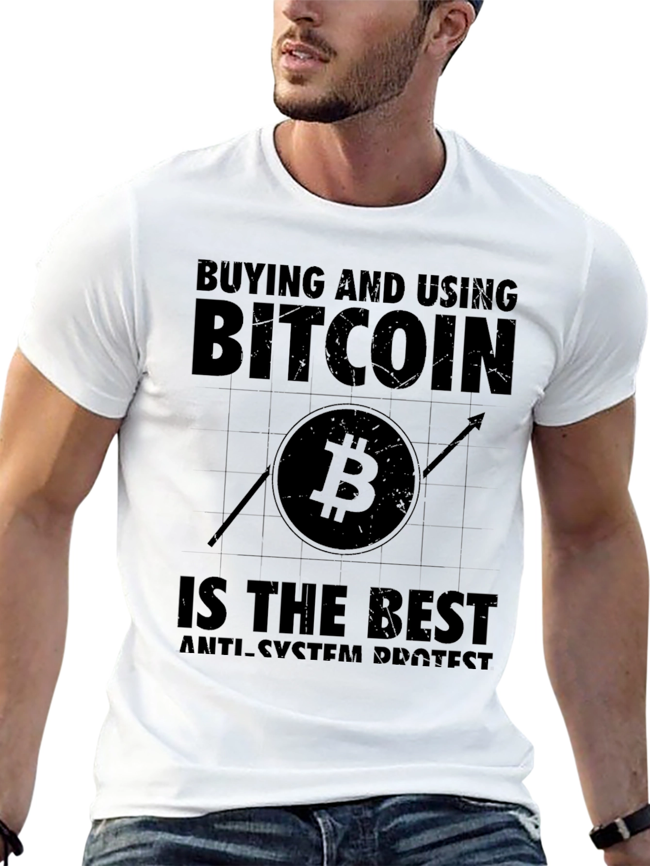 Bitcoin Anti-System Protest Graphic T-Shirt