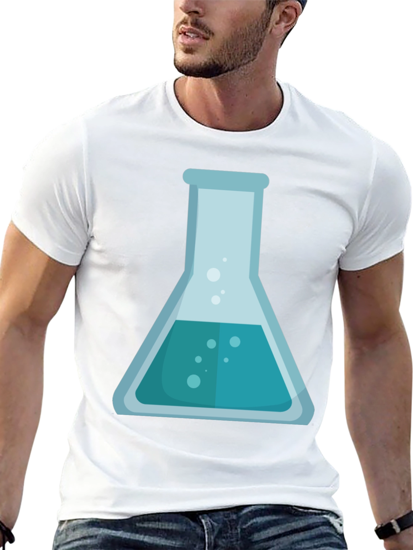 Science Beaker Graphic T-Shirt - Chemistry Lab Style Tee