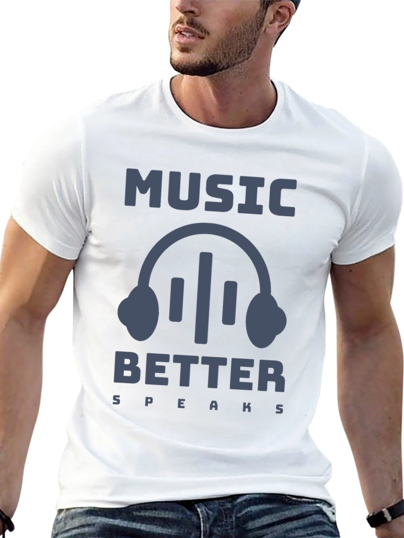Music Speaks T-Shirt: Stylish Headphone Graphic Tee